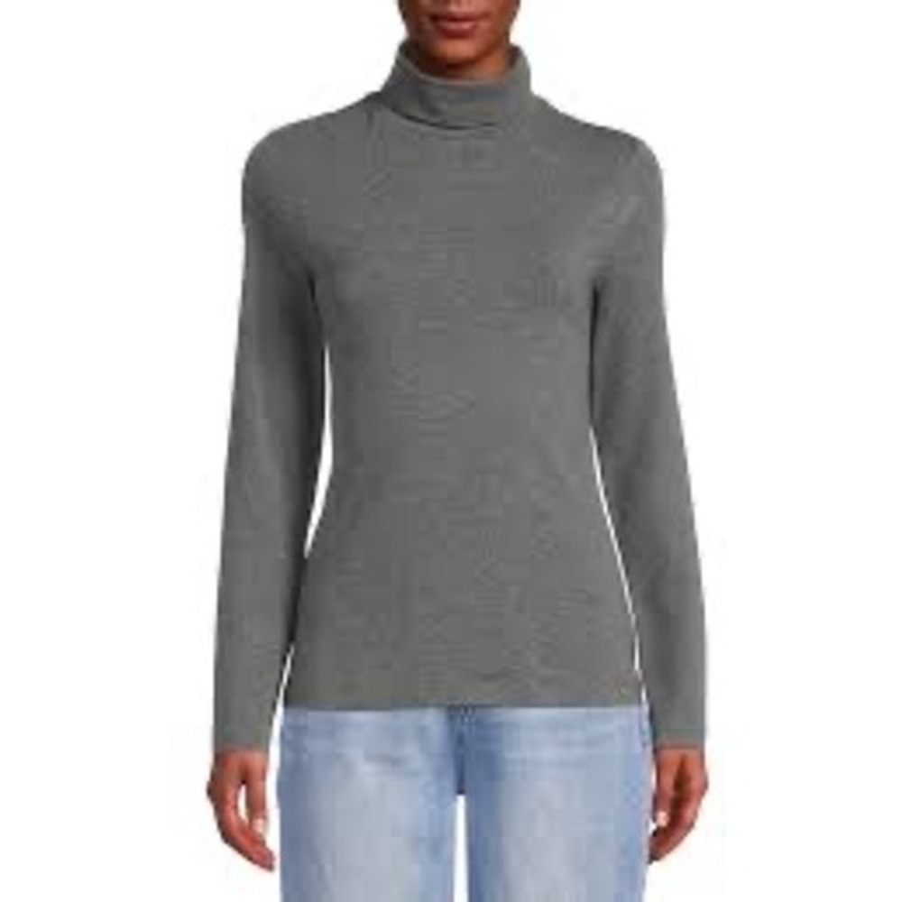 Women's Long Sleeve 100% Cotton Turtle Neck Top